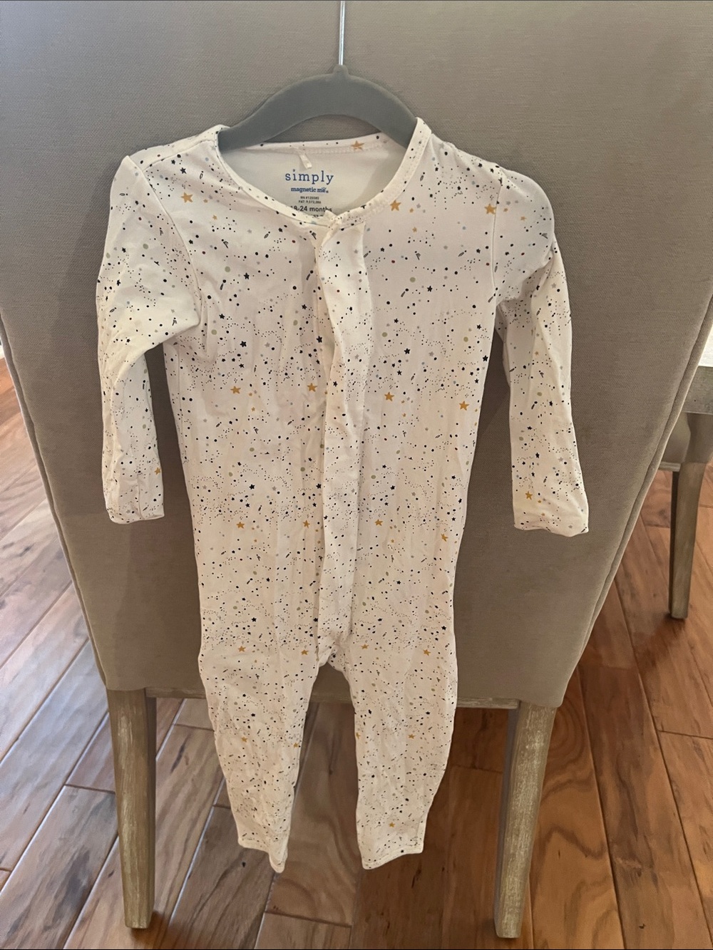 Magnetic Me White Footie with Gold Star Speckle Print 18-24